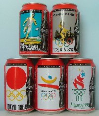 France, 1996, Coca-Cola, 1928-1996, 5 cans