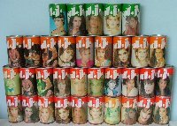 Israel, 1987, DJ red, orange & green sets, 28 cans each set